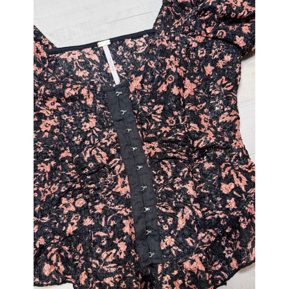 Free People‎ Oh Baby Floral Print Corset Lace Top Size XS - Picture 8 of 14